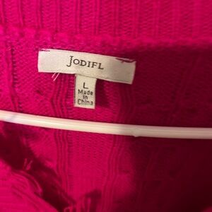JODIFL Women's Vibrant Pink Sweater